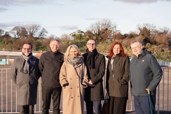Esther McVey MP visited the Eden Project Morecambe site for tour and meeting with partners.