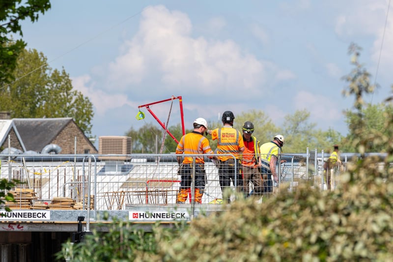 Workers at the site on Wednesday May 1.
