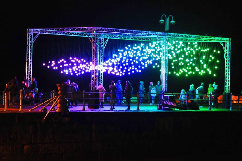 A mesmerising celebration of light designed to banish the winter blues and brighten up Morecambe promenade at Baylight 2024, with a 1.5km light art trail, organised by Morecambe Sparkle CIC.