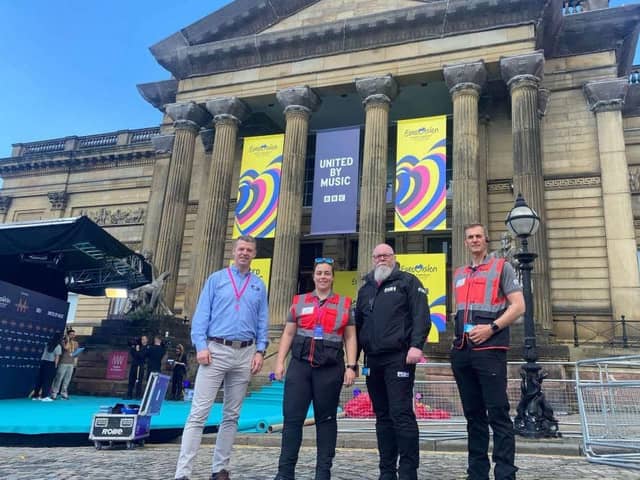 Founder and managing director Peter Harrison along with some of the FGH team at the recent Eurovision in Liverpool, where they ran the security operation.