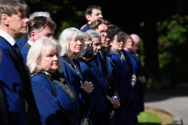 Mourners at the funeral of Councillor Janice Hanson at Lancaster & Morecambe Crematorium. Photo: Kelvin Stuttard