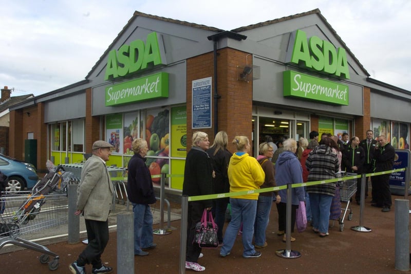 First customers enter Morecambe's new Asda on Lancaster Road after the new store's official opening.