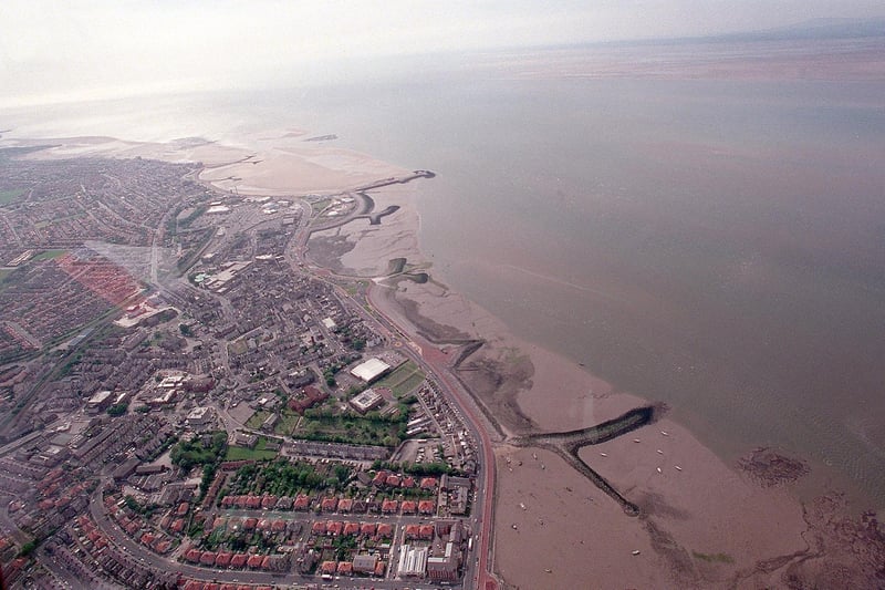 This picture was taken during a press visit to Morecambe South Gas Field in 2009 and shows an aerial view of Morecambe taken on the return to Heysham helipad.