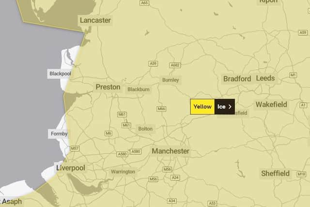 The warning covers most of the county and is set to end at 10am on March 11 (Credit: Met Office)