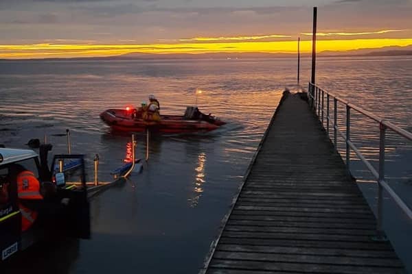 Morecambe RNLI rescued a family of four cut off by the tide.