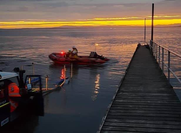 Morecambe RNLI rescued a family of four cut off by the tide.