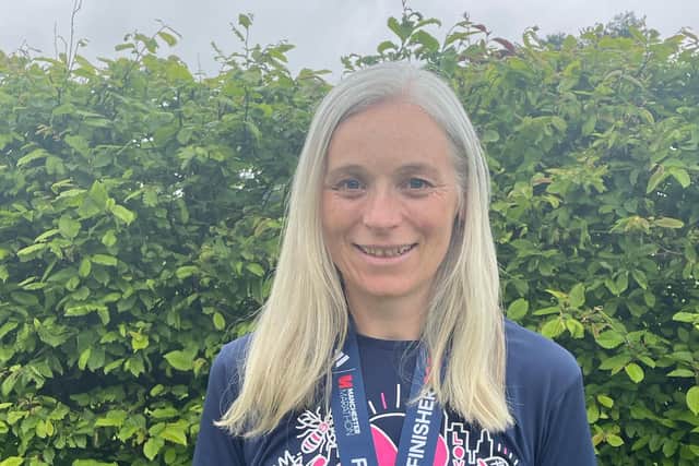 Consultant oncologist Dr Debbie Williamson, who ran her debut marathon in Manchester to raise funds for charity Rosemere Cancer Foundation.