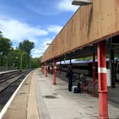 The existing state of the 1960/70s built platform canopies at Lancaster station.