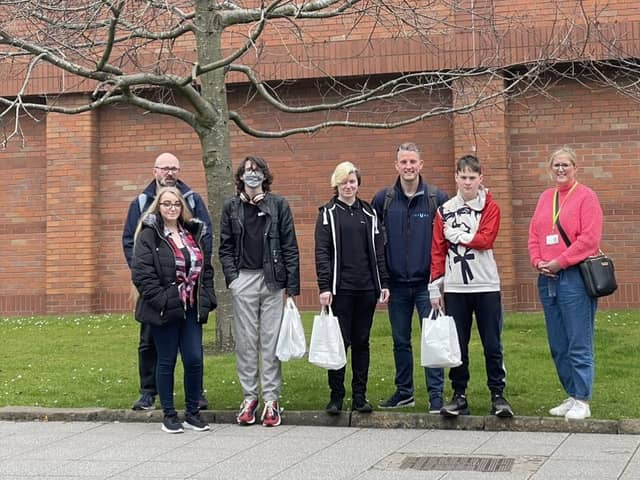 A selection of the young carers, including Serena, on their visit to UCLan.