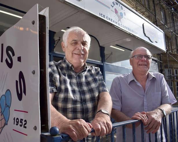 Phil Baker, left, a former Ditchburn jukebox factory worker, with David Scott, a regular in Morecambe coffee shops in the Sixties, at Morecambe's Jukebox Journey. Photo by Darren Andrews.