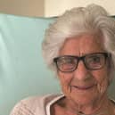 Doris Kirk pictured on Monday, two days before her 106th birthday.