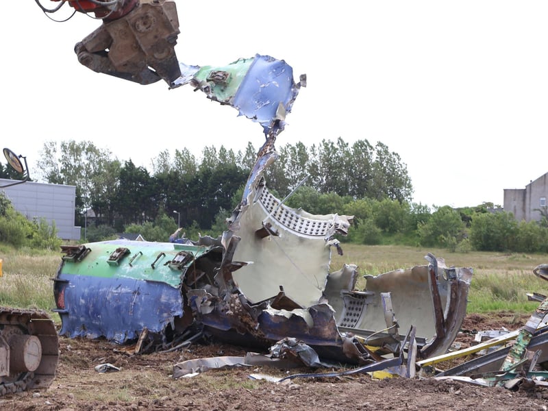 All that's left of the tower after its demolition.