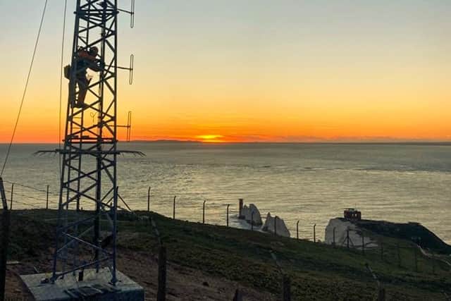 Tower installation work on the isle of Wight.