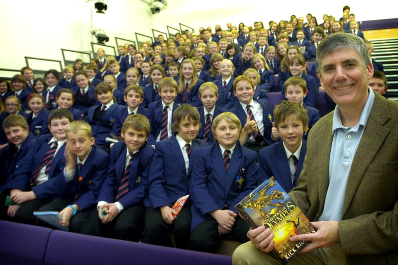 Rick Riordan, author of Percy Jackson and the Lightening Thief books, talked to 300 children from local schools and then signed books at Phythian Hall Sixth Form Centre, Ripley St Thomas School.
