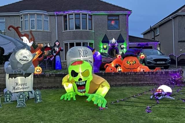 There is a fantastic Halloween display at a house on Morecambe Road.