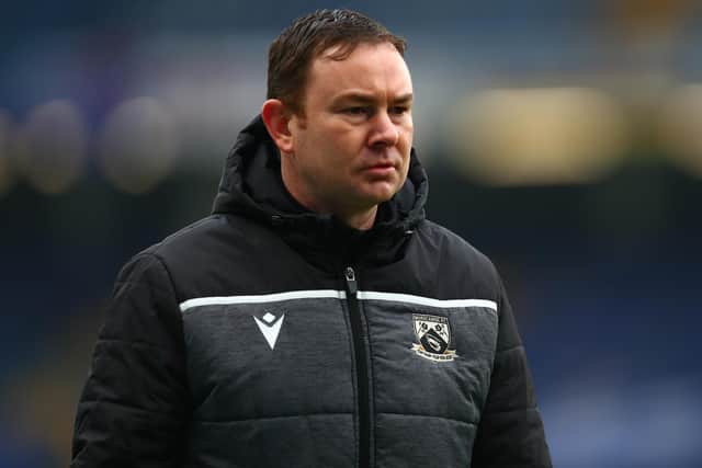 Morecambe manager Derek Adams saw his players beaten at MK Dons on Saturday