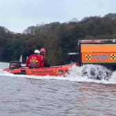 The Bay Search & Rescue crew was called out to help a woman cut off by the tide at Arnside.