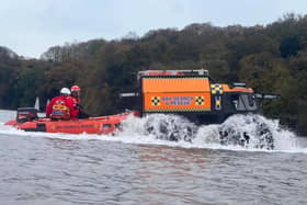 The Bay Search & Rescue crew was called out to help a woman cut off by the tide at Arnside.