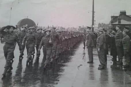 Stand down of the 4th Battalion occurred at the same time as that of other Home Guard units, in November 1944, and this is the farewell parade in Morecambe on December 3, 1944.