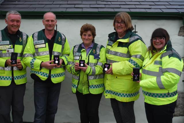 Members of Holme Community First Responders with their Platinum Jubilee medals.