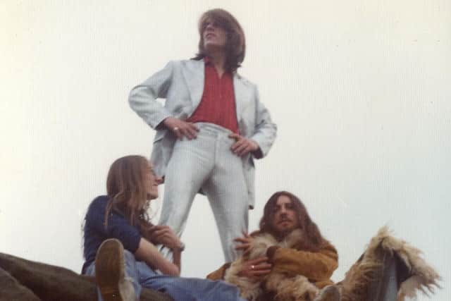 Frenchie, David Banks' first band, pose on Heysham Cliffs, circa 1976.