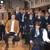 Actor Joel Phillimore returns to his old school, Lancaster Royal Grammar School, to chat to students.
