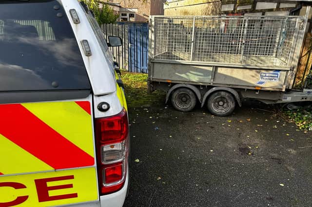 Police returned a stolen trailer to its rightful owner two days after the theft. Picture from Lancashire Police.