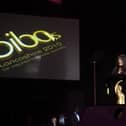 Babs Murphy speaking at the BIBAs awards ceremony in Blackpool