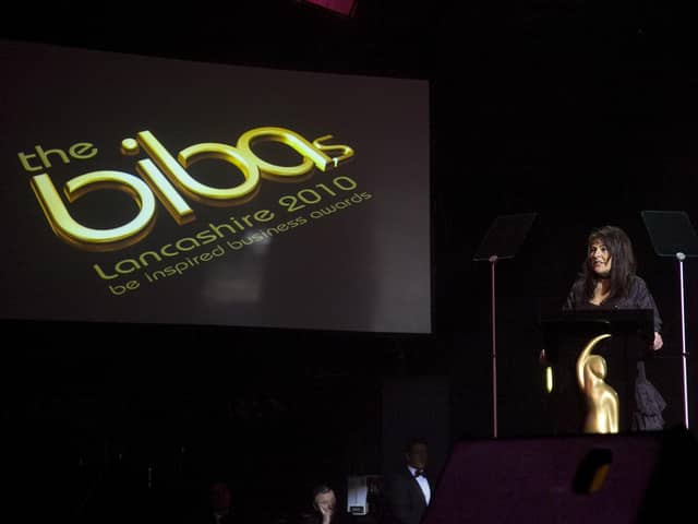 Babs Murphy speaking at the BIBAs awards ceremony in Blackpool
