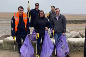 Pictured from left: Adam (Morecambe RNLI crew), Tom (Morecambe Town Council), Fiona (Arndale Morecambe Bay), Ewa (AM Services Group) and Craig Allen (centre manager,  Arndale Morecambe Bay).