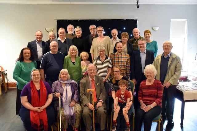 Coun Abbott Bryning (seated centre) with friends and colleagues at a surprise 90th birthday celebration. Picture by Steve Pendrill