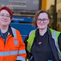 Stagecoach colleagues Rachel Smalley and Hayley Jackson at Morecambe depot.