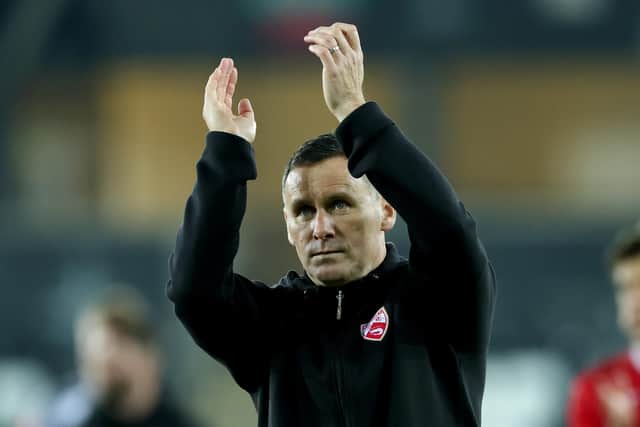 Ged Brannan was able to applaud his Morecambe players' second-half display Picture: Eddie Keogh/Getty Images