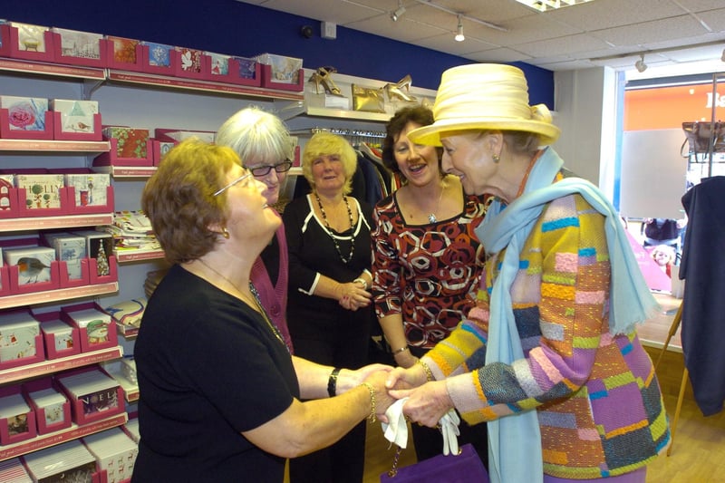 Princess Alexandra visits the Cancer Research UK shop in Market Street on the occasion if its 20th anniversary.