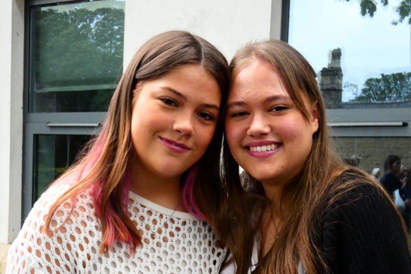 Jorga (left) and Abby who will both be studying for A-levels. Jorga is moving to Cardinal Newman College in Preston and Abby is enrolling at Ripley.