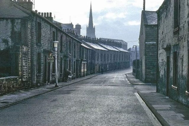 Most of these houses in Edward Street pictured here in the Sixties were demolished to make way for a car park. Photo courtesy of Graham Hibbert.