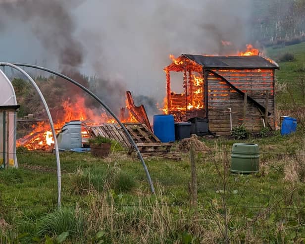 The cafe and compost toilet at the Claver Hill Community Growing Project was burnt to the ground.