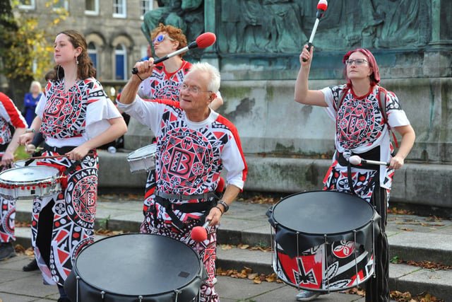 Drumming group Batala perform at Dalton Square
