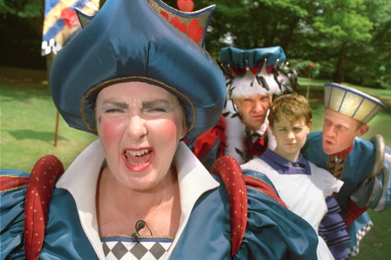 The grumpy old Queen of Hearts shows her annoyance during rehearsals for the Alice in Wonderland play in the park.