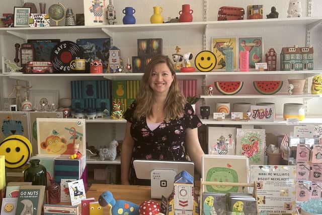 Joanna Bracey in her shop Northern Delights which has launched a website and click and collect service.