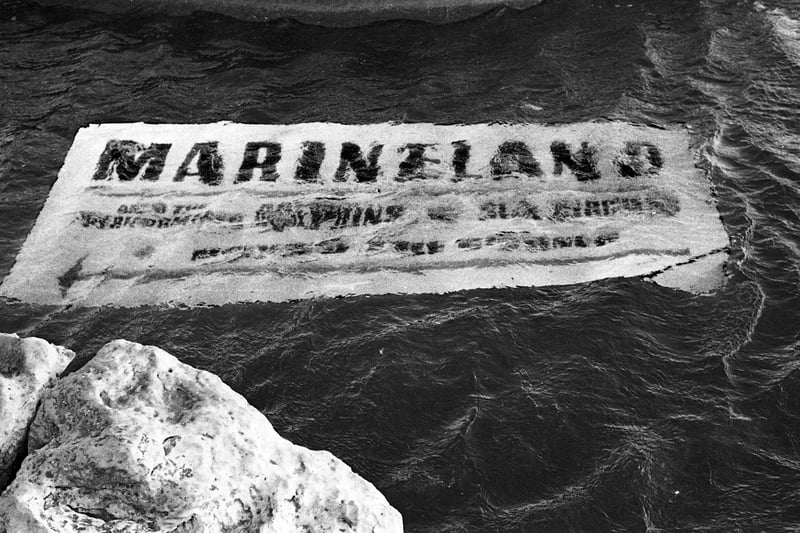 A sign for Marineland, in Morecambe, which was billed as Europe's first oceanarium.