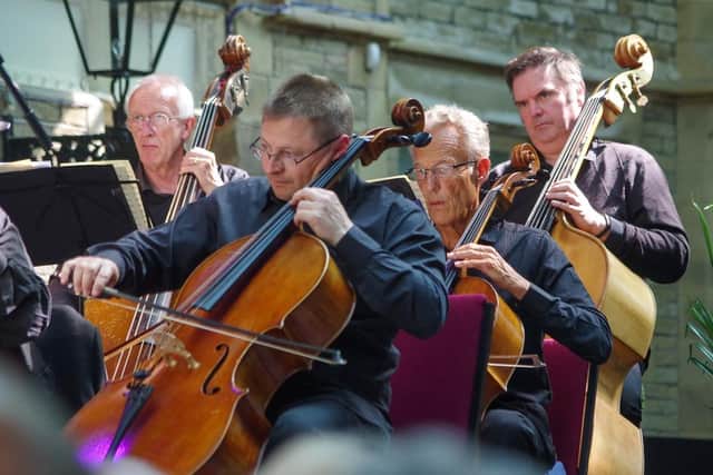 The cellos and bass in Morecambe Promenade Concert Orchestra.