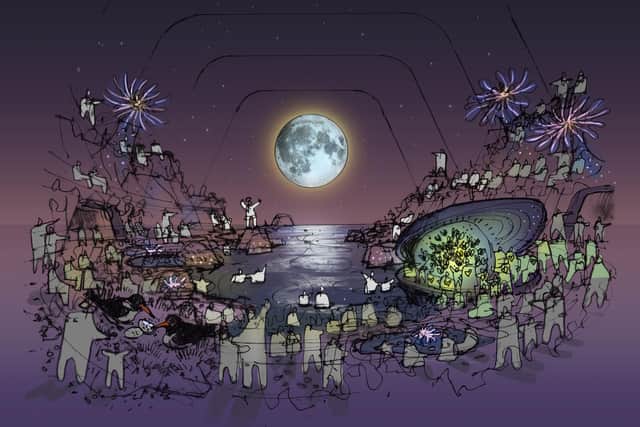 Artist's impression of the Eden Project Morecambe night-time experience.