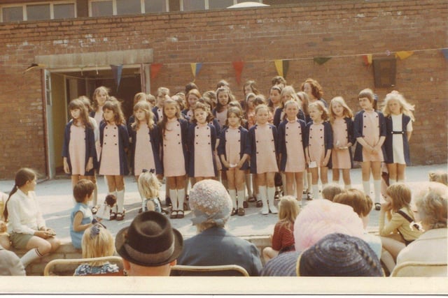 The Morecambe Christelles Choir at The Church of the Ascension at Torrisholme in the early 1970s. 