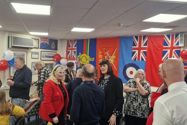 People chatting at the official opening of the Bay Veterans Association hub and drop-in centre in Morecambe.