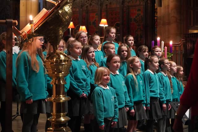St Wilfrid's Primary School choir at Carols by Candlelight.