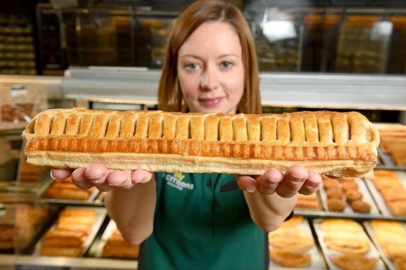 A foot-long sausage roll at Morrisons in Morecambe.
