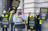 Self-employed dads with The Dad Shift outside HM Revenue & Customs.