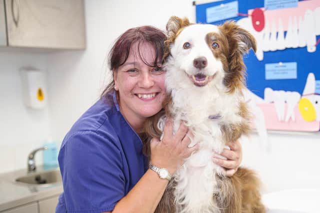 Samantha Kenny, head nurse and practice manager at Lancaster Vets, with Jazmine. Photo: Lancaster Vets