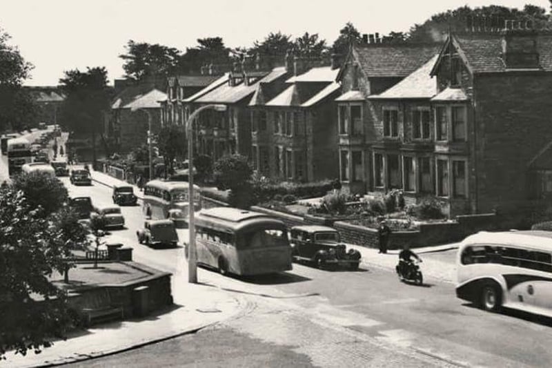 A view of the A6 through Scotforth in the Fifties.